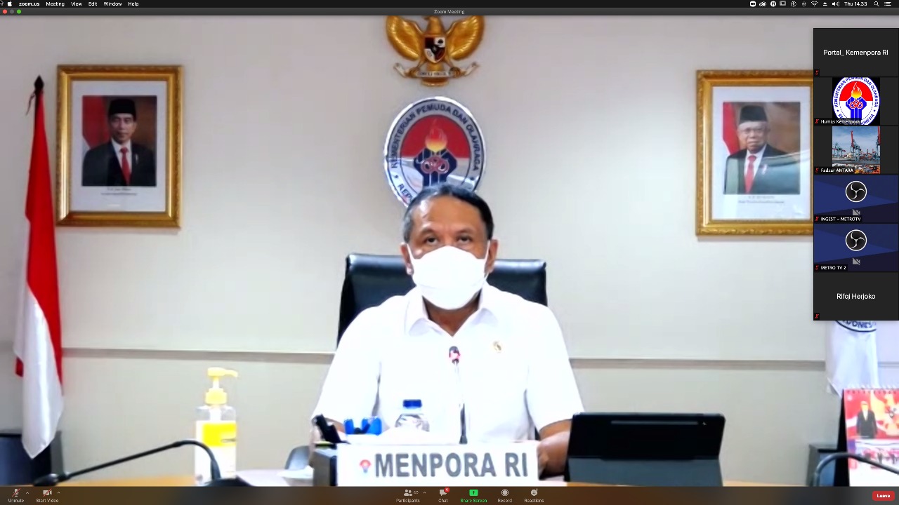 Menteri Pemuda dan Olahraga (Menpora) Zainudin Amali memberi dukungan pada Kemenkes terkait larangan sponsor industri rokok. Dukungan tersebut diberikan saat menjadi narasumber pada acara Jambore Pionir Muda dengan tema 'Kita Keren Tanpa Rokok'.(foto:dok/