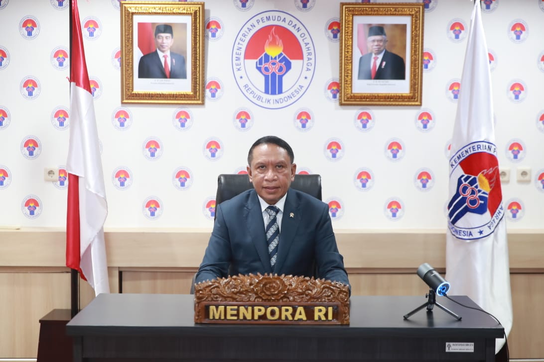 Menteri Pemuda dan Olahraga Republik Indonesia (Menpora RI) Zainudin Amali menjadi penguji eksternal dalam Sidang Terbuka Program Doktor atas nama Ibnu Hasan, M.Pd di Universitas Pakuan, Bogor, Jawa Barat secara virtual, Kamis (22/7) pagi.