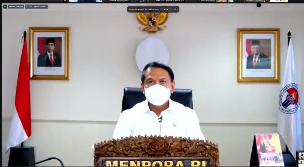 Menteri Pemuda dan Olahraga Republik Indonesia (Menpora RI) Zainudin Amali menghadiri launching Core Values dan Employer Branding ASN secara virtual, Selasa (27/7). Dalam acara ini Menteri Pendayagunaan Aparatur Negara (MenPAN-RB) Tjahjo Kumolo secara res