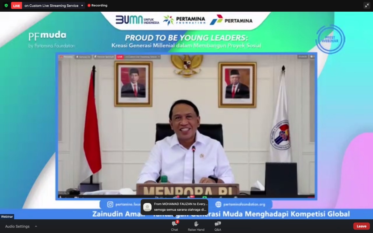 Menteri Pemuda dan Olahraga Republik Indonesia (Menpora RI) Zainudin Amali mendorong pemuda Indonesia untuk menjadi job creator dalam menghadapi bonus demografi dan persaingan global. Hal itu disampaikan Menpora Amali saat menjadi keynote speech pada Webi