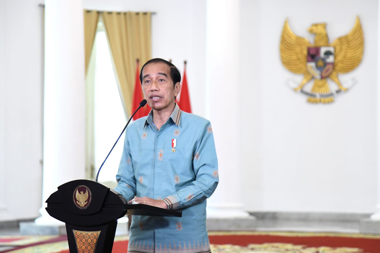 Presiden Joko Widodo (Jokowi) menghadiri puncak peringatan Hari Pers Nasional (HPN) 2022 secara virtual dari Istana Kepresidenan Bogor, Jawa Barat, Rabu (9/2). Sejumlah pesan dan harapan disampaikan Presiden dalam kegiatan yang dipusatkan di Kendari, Sula