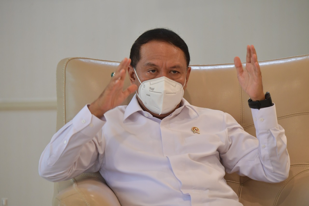 Menteri Pemuda dan Olahraga Republik Indonesia (Menpora RI) Zainudin Amali menerima Ketua Umum Pemuda Katolik Stefanus Asat Gusma, di Ruang Kerja Lantai 10 Graha Pemuda Senayan Jakarta Pusat, Kamis (21/4) pagi. Kehadiran PP Pemuda Katolik tersebut melapor