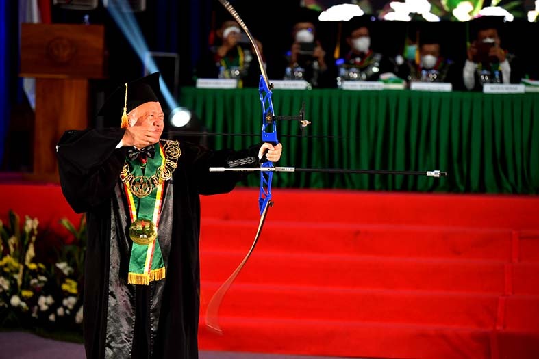 Rektor Universitas Negeri Jakarta (UNJ) Prof. Komarudin menyampaikan telah menyiapkan semua kebutuhan teknis dan non teknis untuk tahun ajaran baru rekruitmen atlet usia dini tentang Desain Besar Olahraga Nasional (DBON) tahun 2022.(foto:muchlis/kemenpora