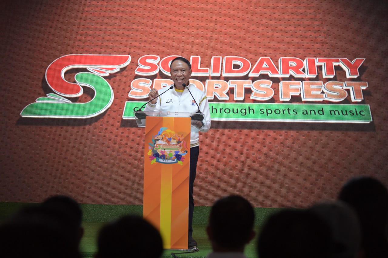  Menteri Pemuda dan Olahraga Republik Indonesia (Menpora RI) Zainudin Amali secara resmi membuka acara Solidarity Sport Festival Barisan Muda Kosgoro (BMK 1957) di Auditorium Wisma Kemenpora, Senin (19/9) siang. (foto:raiky/kemenpora.go.id)