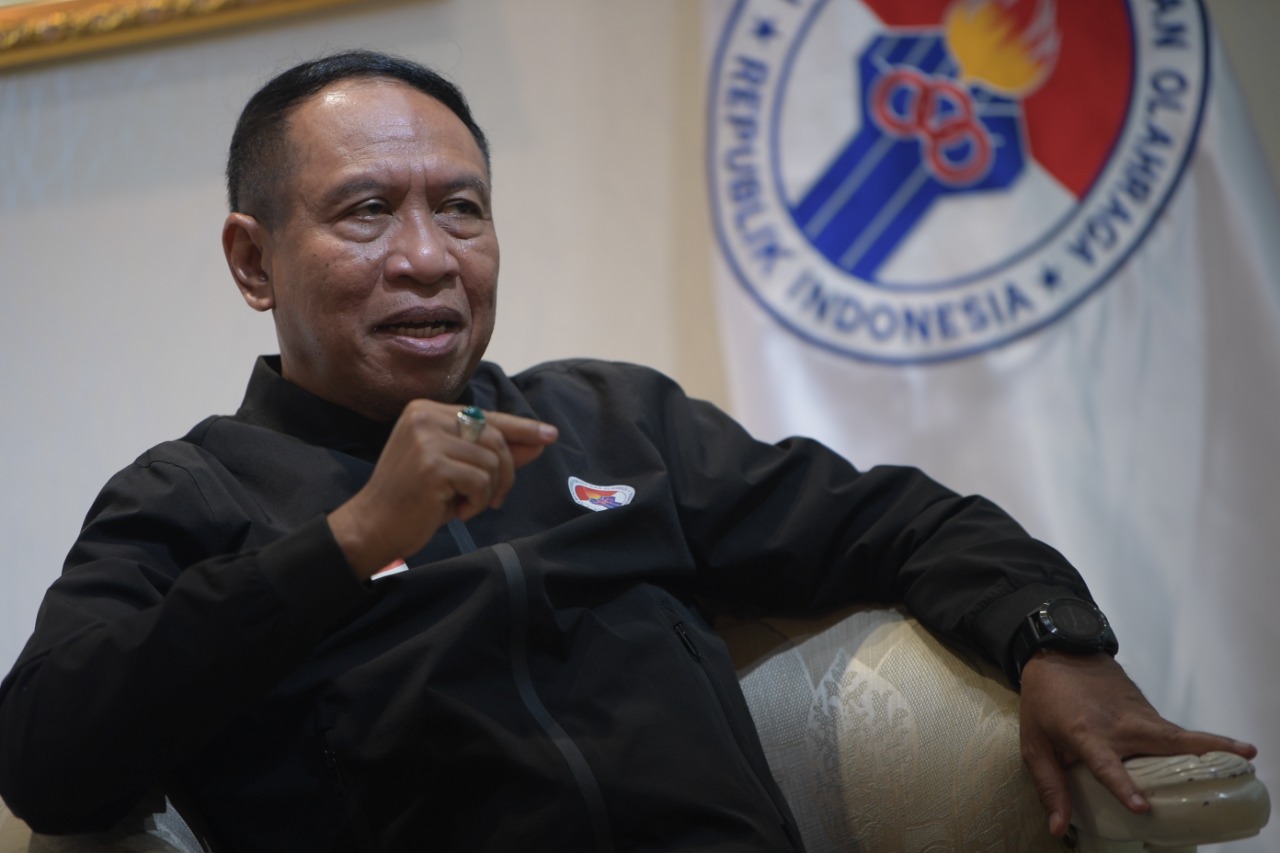 Menteri Pemuda dan Olahraga Republik Indonesia (Menpora RI) Zainudin Amali menjadi narasumber pada Program Features Oase Indonesia Antara TV dengan tema Desain Besar Olahraga Nasional (DBON) Sebagai Peta Jalan Meraih Prestasi Dunia di Kemenpora, Selasa (1