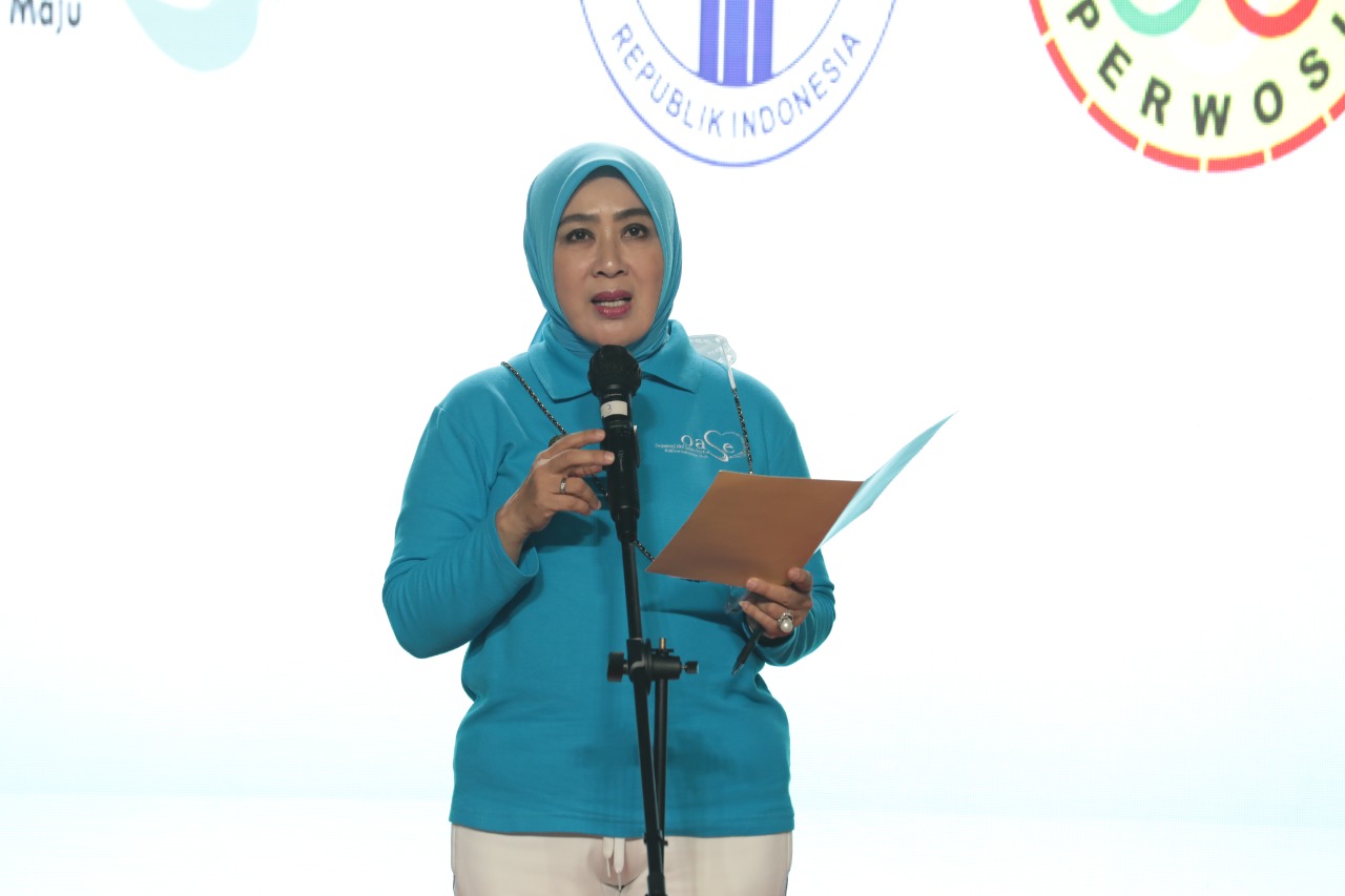 Ketua Umum Pengurus Pusat Persatuan Wanita Olahraga Seluruh Indonesia (PP Perwosi) Tri Suswati Tito Karnavian sampaikan apresiasi dan terima kasihnya kepada Kemenpora RI yang telah mendukung penuh sehingga terlaksananya Lomba Nasional Senam Kreasi Piala I
