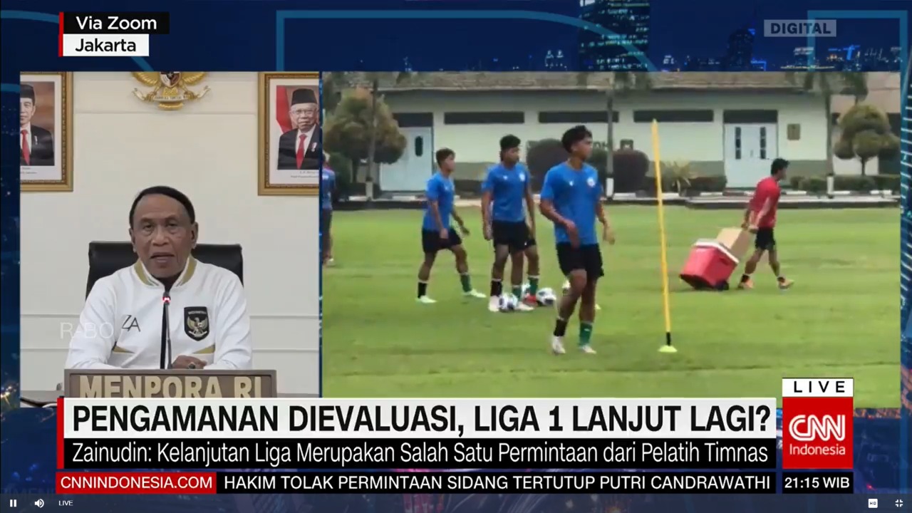 Menteri Pemuda dan Olahraga Republik Indonesia (Menpora RI) Zainudin Amali menegaskan bergulirnya kembali Liga 1 tanpa penonton sepenuhnya untuk kepentingan Timnas Indonesia dan sudah melibatkan klub dengan sesuai prosedur mendapatkan izin dari seluruh pi