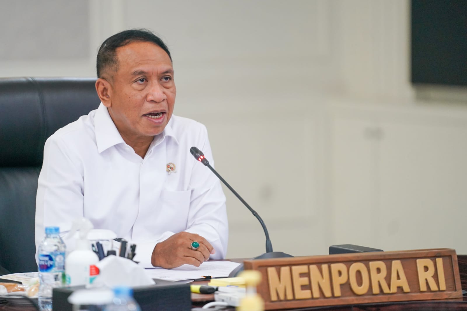 Menteri Pemuda dan Olahraga Republik Indonesia (Menpora RI) Zainudin Amali, menekankan empat sukses saat Indonesia menjadi tuan rumah Penyelenggaraan FIFA World Cup U-20 Tahun 2023 pada Bulan Mei-Juni mendatang.(foto:egan/kemenpora.go.id)