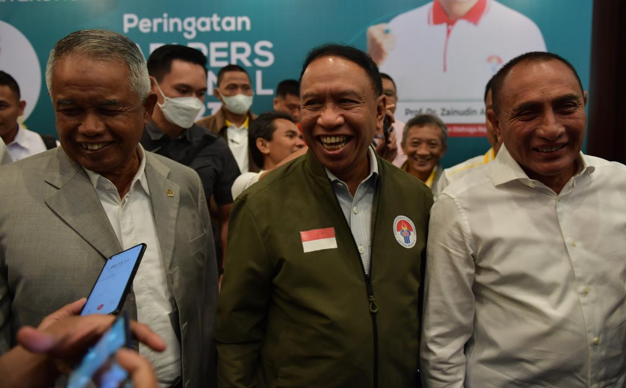 Menteri Pemuda dan Olahraga Republik Indonesia (Menpora RI) Zainudin Amali optimis Danau Toba di Sumatera Utara menjadi tempat balapan terbaik dalam ajang F1 Powerboat dan bisa meningkatkan sport tourism di Indonesia.(foto:bagus/kemenpora.go.id)