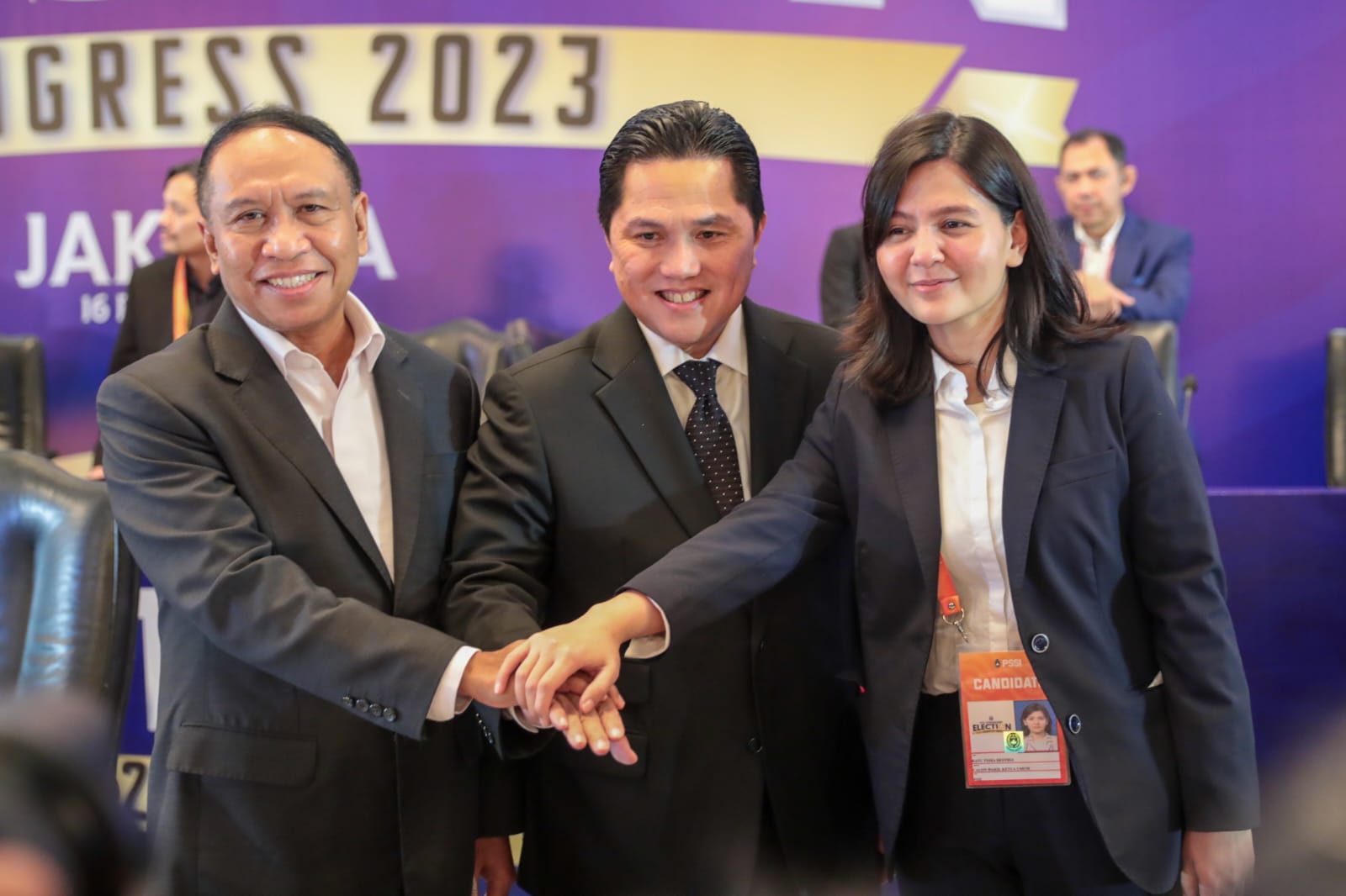 Menteri Pemuda dan Olahraga Republik Indonesia (Menpora RI) Zainudin Amali resmi menutup penyelenggaran Kongres Luar Biasa PSSI periode 2023-2027 di Hotel Shangri-La, Jakarta Pusat, Kamis (16/2) malam.(foto:egan/kemenpora.go.id)