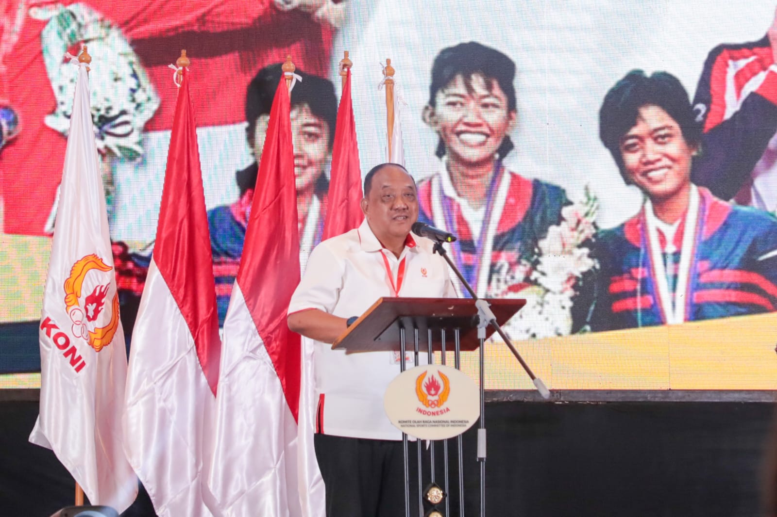 Komite Olahraga Nasional Indonesia (KONI) menyelenggarakan Rapat Kerja Nasionas (Rakernas) tahun 2023 di Golden Ballroom Hotel Sultan, Senayan Jakarta. Kegiatan ini rencananya digelar selama dua hari, yankni tanggal 12-13 Maret 2023. (foto:egan/kemenpora.