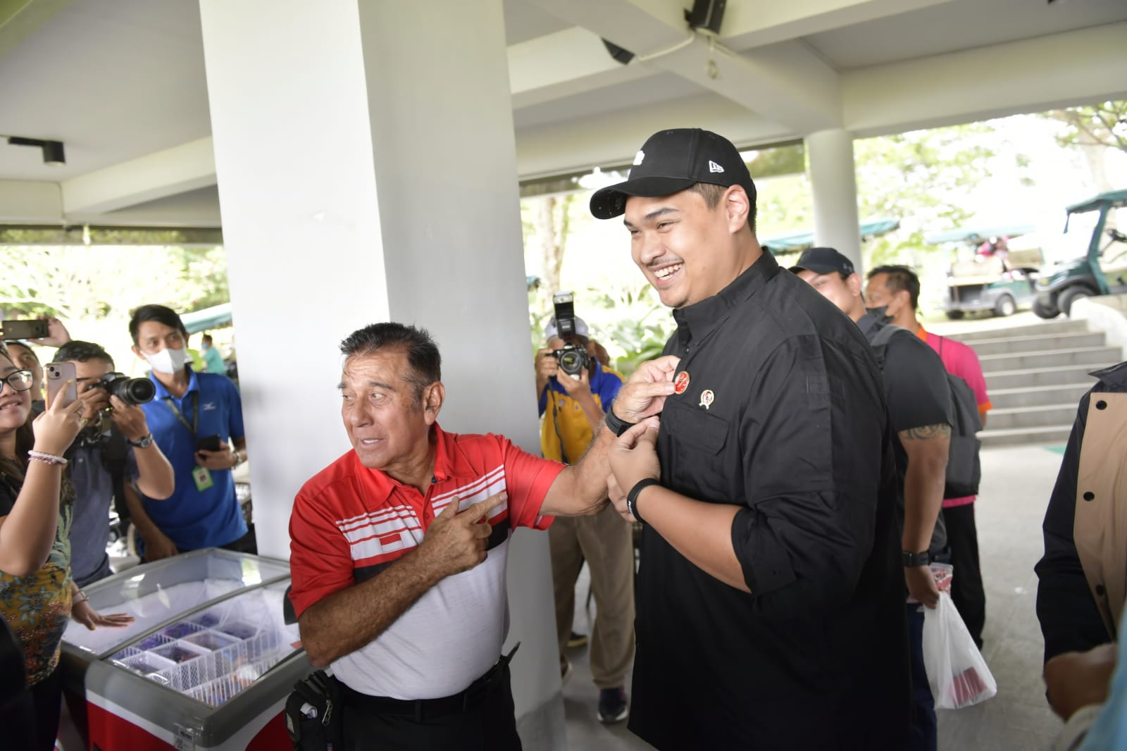 Ketua Umum Pengurus Besar Peratuan Golf Indonesia (Ketum PB PGI) Japto Soerjosoemarno, menyampaikan ungkapan terima kasihnya kepada Menteri Pemuda dan Olahraga Republik Indonesia (Menpora RI) Dito Ariotedjo yang berkenan hadir meninjau dan memberikan moti
