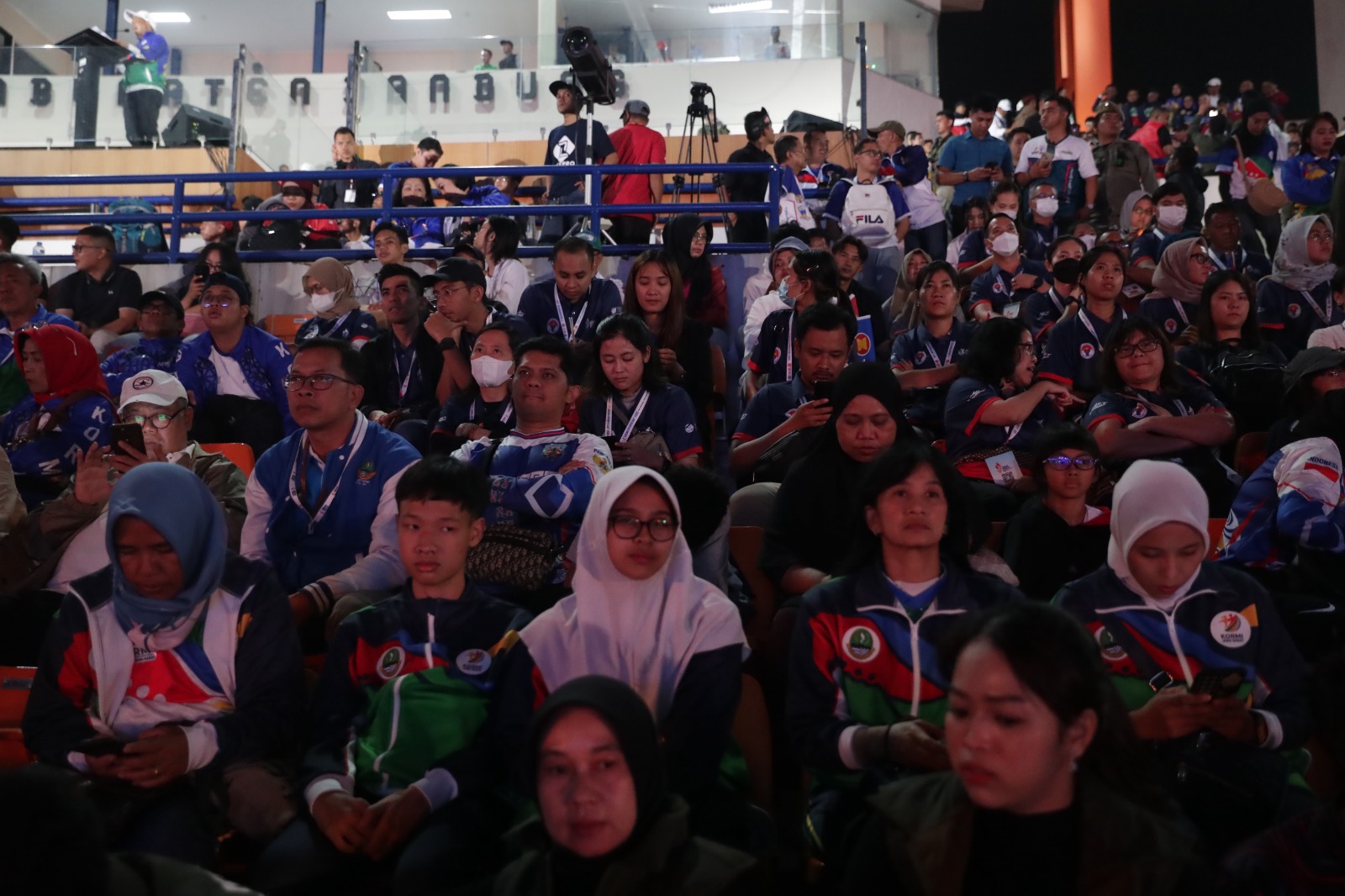 Beberapa delegasi negara ASEAN menghadiri Festival Olahraga Masyarakat tingkat Nasional (FORNAS) VII 2023 di Stadion Si Jalak Harupat, Soreang, Kabupten Bandung, Minggu (2/7). Mereka hadir sebagai bagian dari program ASEAN Sports Day.(foto:raiky/kemenpora