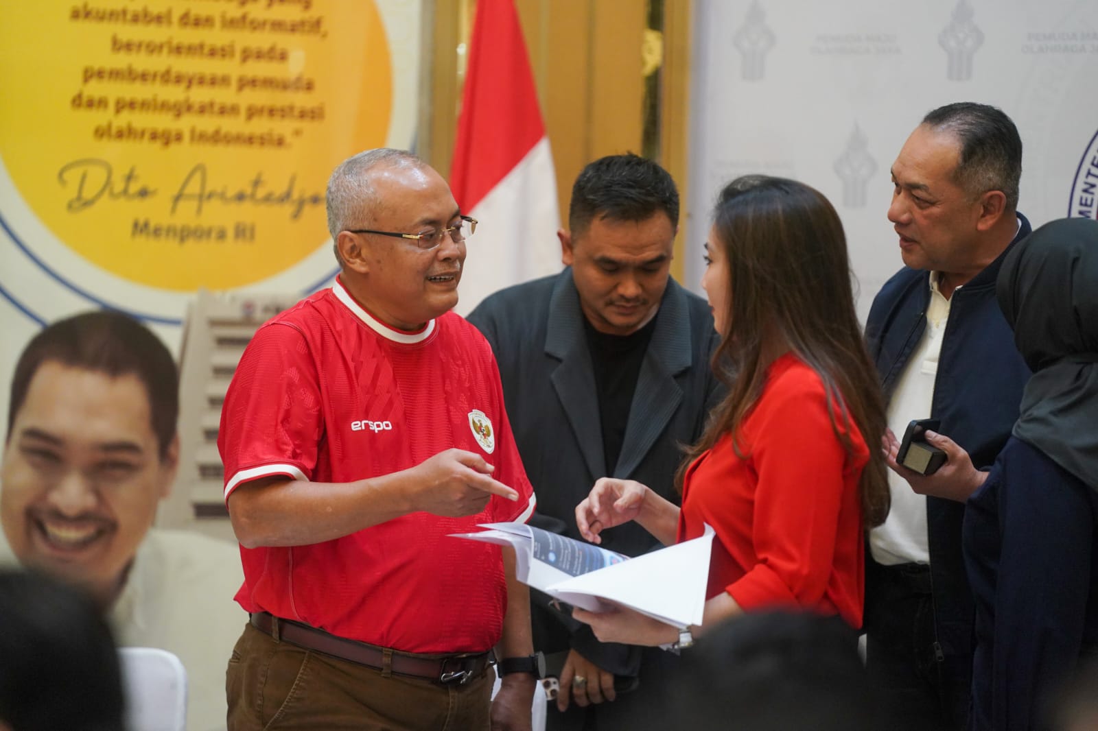 Kementerian Pemuda dan Olahraga Republik Indonesia (Kemenpora RI) akan menggelar nonton bareng (nobar) Timnas Indonesia kontra Uzbeksitan dalam laga semifinal Piala Asia U-23 2024. Acara nobar tersebut berkolaborasi dengan jebreeet media.(foto:egan/kemenp