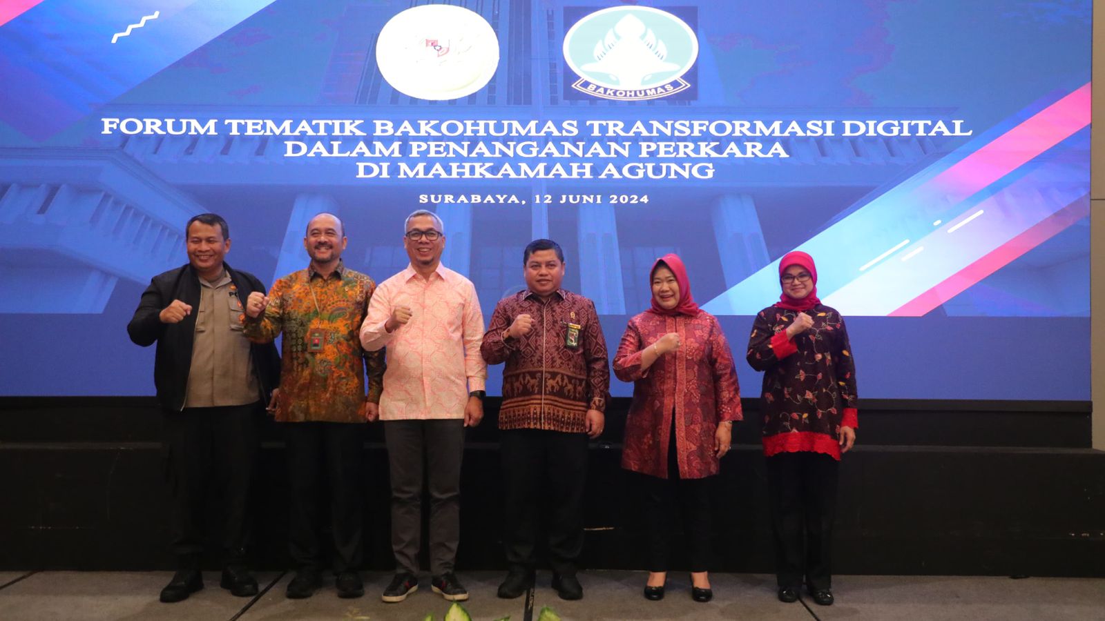 Kementerian Pemuda dan Olahraga Republik Indonesia (Kemenpora RI) ikut menghadiri Forum Tematik Bakohumas Transformasi Digital dalam penanganan perkara Mahkamah Agung di Hotel Santika, Surabaya, Jawa Timur, Rabu (12/6).(foto:jefri/kemenpora.go.id)