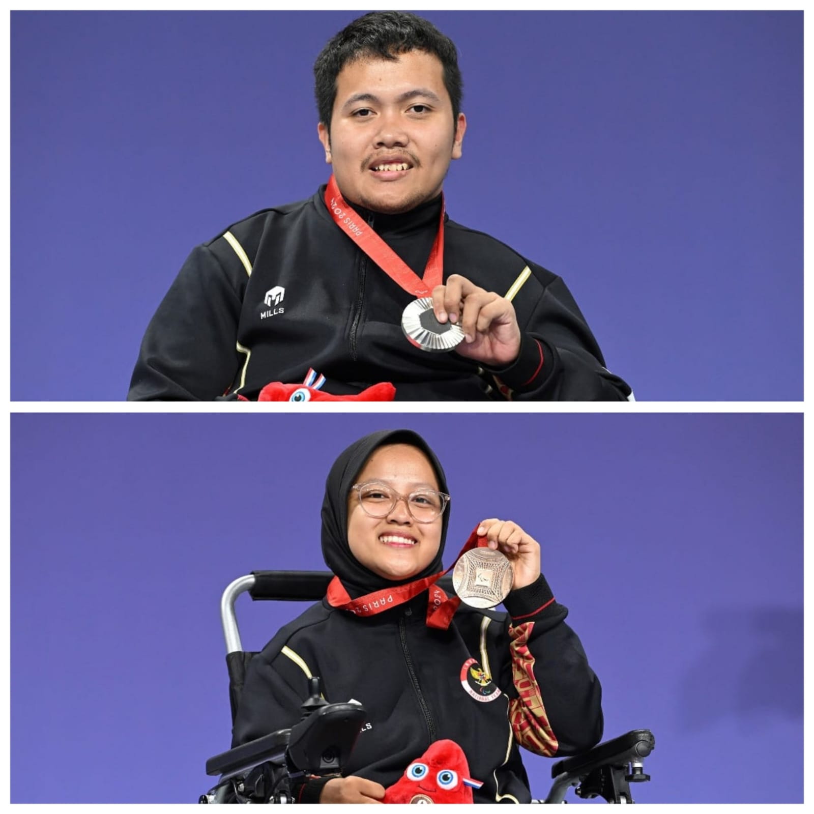 Atlet boccia Indonesia, Gischa Zayana dan Muhammad Afrizal Syafa, sukses mempersembahkan dua medali perunggu di Paralimpiade Paris 2024. Raihan ini menjadi sejarah baru bagi boccia Indonesia.(foto: NPC Indonesia)