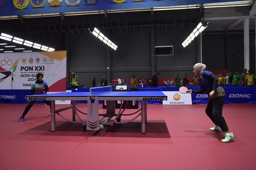 Menteri Pemuda dan Olahraga Republik Indonesia (Menpora RI) Dito Ariotedjo menyaksikan pertandingan final tunggal putra dan putri cabang olahraga tenis meja Pekan Olahraga Nasional (PON) XXI Aceh-Sumatera Utara 2024 di GOR Angsapura, Medan, Sumatera Utara