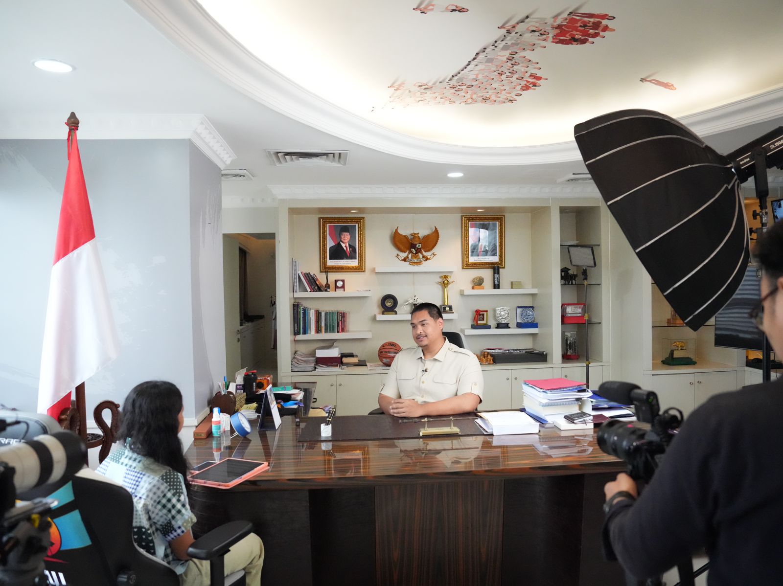 Menteri Pemuda dan Olahraga Republik Indonesia (Menpora RI) Dito Ariotedjo menyampaikan program kerja Kemenpora dalam 100 hari Kabinet Merah Putih periode 2024-2029 dibawah Presiden Presiden Prabowo Subianto dan Wakil Presiden Gibran Rakabumingraka.(foto: