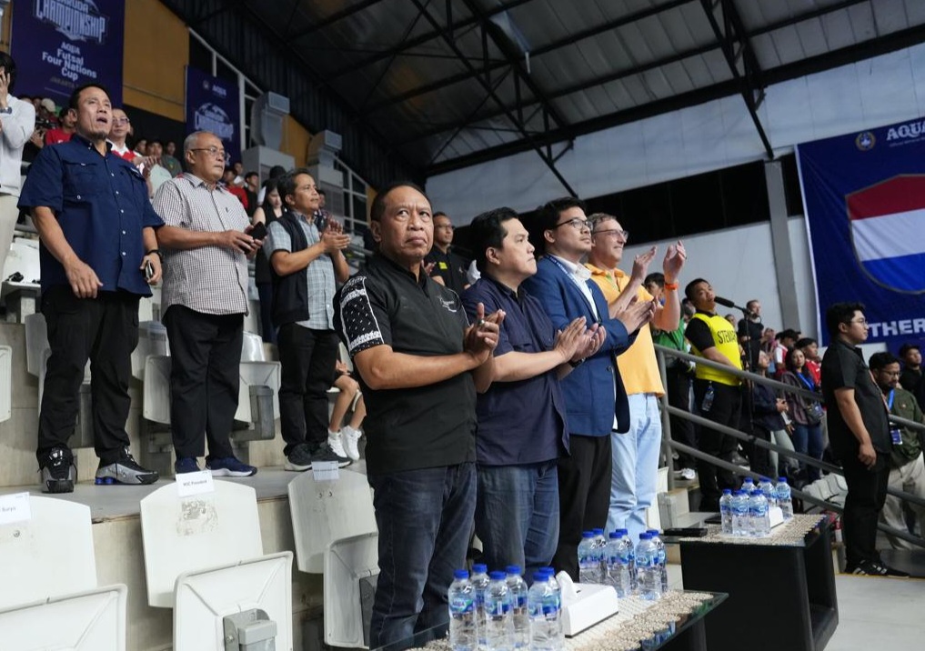 Menteri Pemuda dan Olahraga Republik Indonesia (Menpora RI), Erick Thohir, menyaksikan pertandingan Timnas Futsal Indonesia kontra Belanda dalam laga lanjutan Four Nation Cup 2025.(foto:Herry/kemenpora.go.id)
